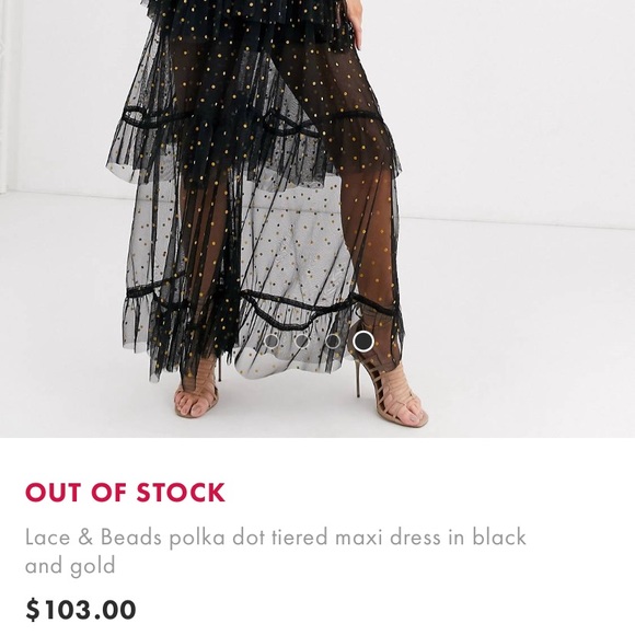 Lace and Beads polka dot tiered maxi dress - Picture 4 of 4